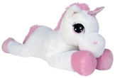 Wagner 9070 - Riesen Plüschtier XXL Plüsch Einhorn - liegend - 110 cm gross in weiss-pink - 1