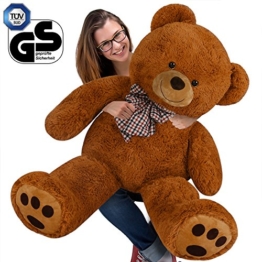 Deuba Kuschel Teddy XXL 140cm in Braun - Kuscheltier Stofftier Plüschbär Teddy - 1