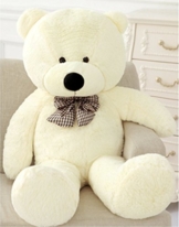 VERCART Teddybär XXL Plüschbär Groß Kuschelbär Riesiges Stofftier Kuscheltier Spielzeug Geschenk Geburtstag Weiß 140CM - 1