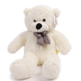 YunNasi 120 cm Riesige Teddybär Kuscheltier Puppe mit Eleganter Schleife Weiß - 1