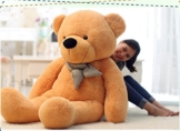 Vercart Schönes Geschenk Plüschbär Riesen Gentleman Plüsch Bär Puppe Hellbraun XXL 200CM - 1